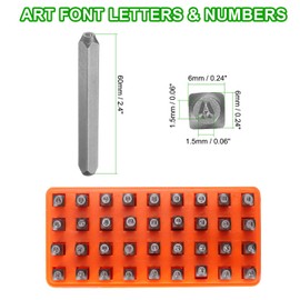 sourcing map 36pcs Metal Stamping Kit 1/16" (1.5mm) Steel Uppercase Letter and Number Punch Set (A-Z / 0-8 / "&" Symbol) Punch Press Tool with Case for Imprinting Metal Plastic Wood Leather