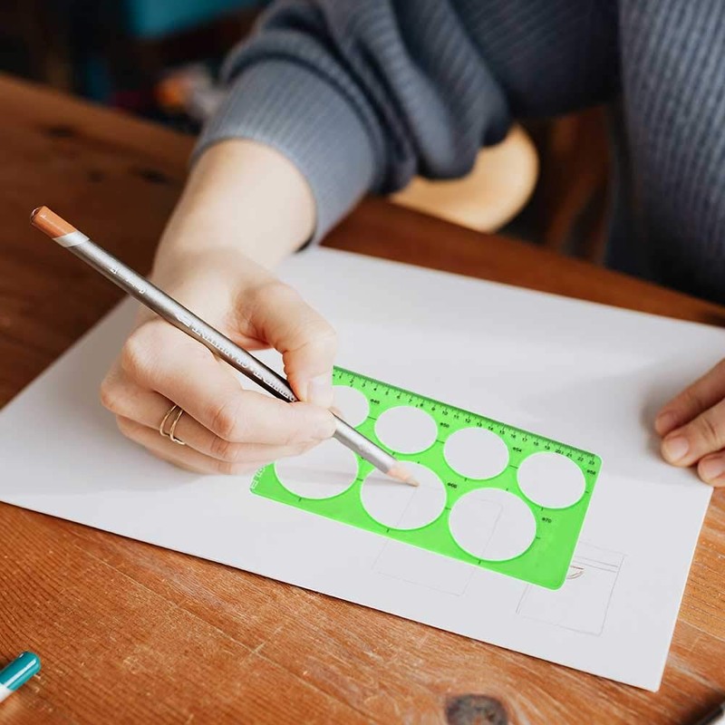 4 Pieces Geometric Drawings Templates Stencils Plastic Measuring Template Rulers