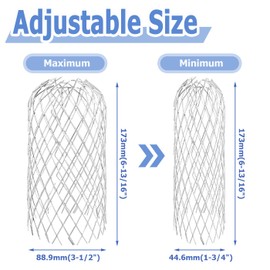 Mesee 8 Packs Gutter Downspout Guards 3.5 Inch Aluminum Filter Strainer Down Pipe Filter Mesh Expandable Leaf Strainers Gutter Screen Covers Drain Pipes Protector for Preventing Leaves Moss Blockage