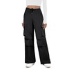 DLOODA Womens Cargo Pants Elastic Waist Wide Leg Parachute Pants