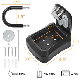 Cididu 2 Pack Key Lock Box for Outside, Wall Mount Lockbox for Keys with Code, Waterproof Key Safe Storage Box 4 Digit Combination, Portable Resettable Door Lock Box for Realtors Retail Store Garage