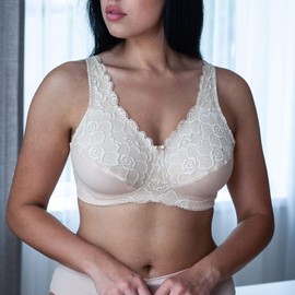 frugue Women's Post Surgery Mastectomy Bra with Pockets Surgical Beige US 40 D