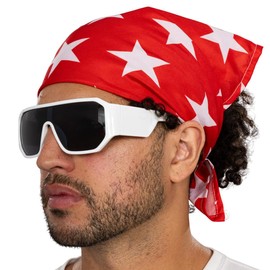 Costume Agent Macho Man Star Printed Costume Bandana and Glasses Set (Red)