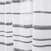 Lush Decor, White & Gray Stripe Clip Jacquard Shower Curtain,
