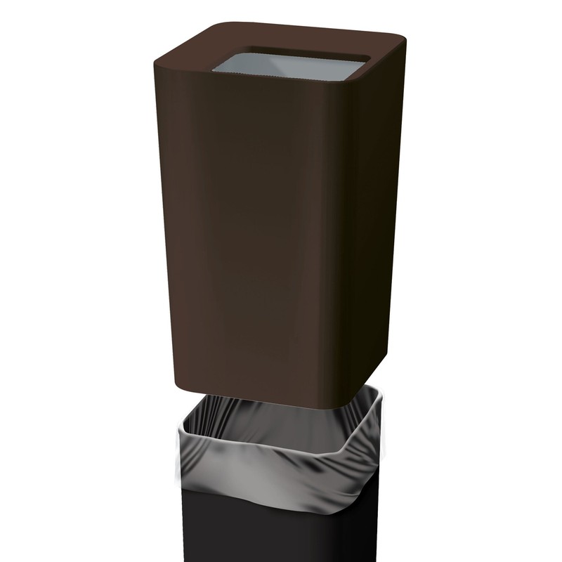 Asbel Leclerc CV Square Trash Can Without Lid, 2.6 gal