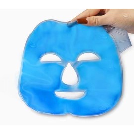 Ice Face Mask Reusable,Cold Hot Compress Gel Ice Facial Mask with Gel Beads,Face SPA for Woman Sleeping Reduce Eye Puffiness Face Puffiness Sleeping Travel (BLUE)