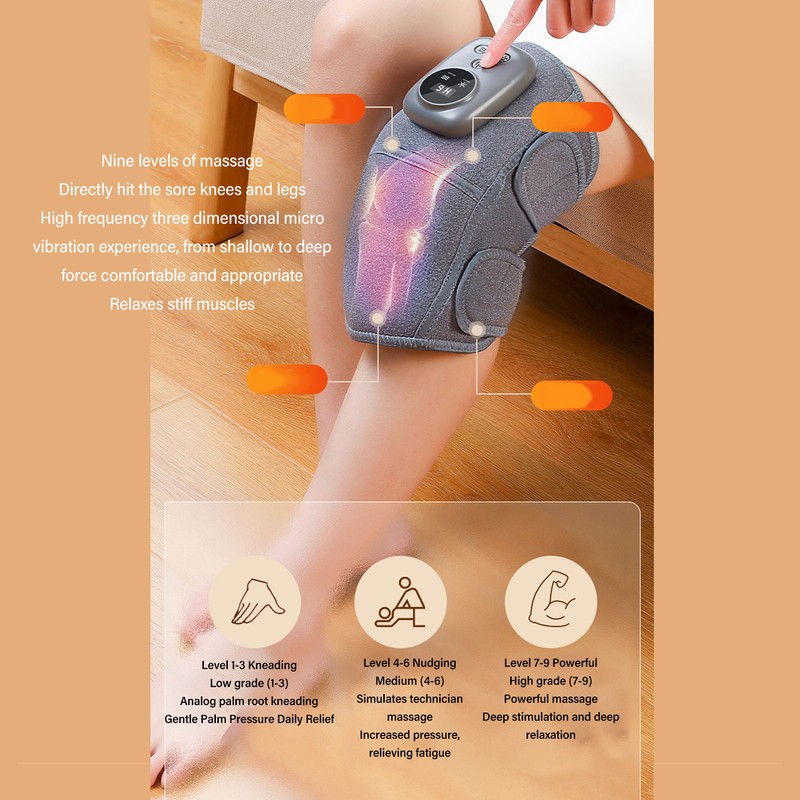 Knee Massager Vibration Single with Multiple Modes Adjustable Strap USB