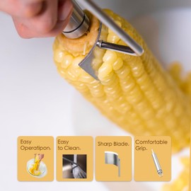 MFO Stainless Steel Corn Peeler，Corn Spade，Corn Stripper Tool ，Corn Thresher Cob Stripper Tool， Corn on the Cob Remover for Home Kitchen，Restaurant Chef，Outdoor Dining（1Pcs）