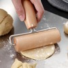 Pack of 2 Rolling Pin, Wooden Rolling Pin with Wheels,