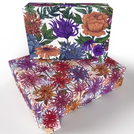 Luxury ECO Gift Wrap - 10 sheets/tags - Floral Ten Pack - Birthday - Recycled & Recyclable Wrapping Paper - Re-wrapped