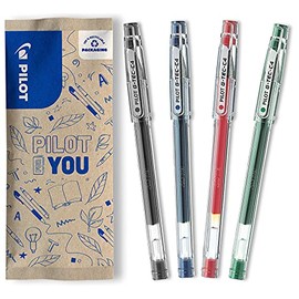 Pilot 0.4 mm C4 Gtec Gel Rollerball Tip - Black/Blue/Red/Green (Pack of 4)