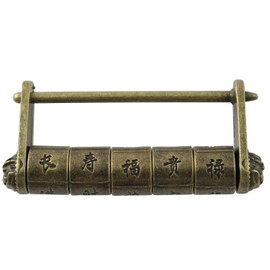LQ Industrial Vintage Horizontal Opening Gift Jewelry Box Chinese Combination Lock for Small Cabinet Drawer Wooden Gift Boxes