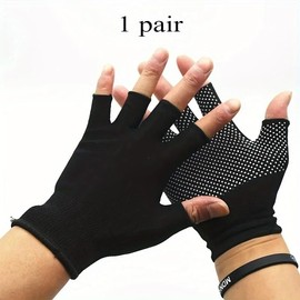 Générique Breathable Half Finger Gloves for Cycling, Hiking & Fitness - Polyester Knitted Fabric Lace Up Closure