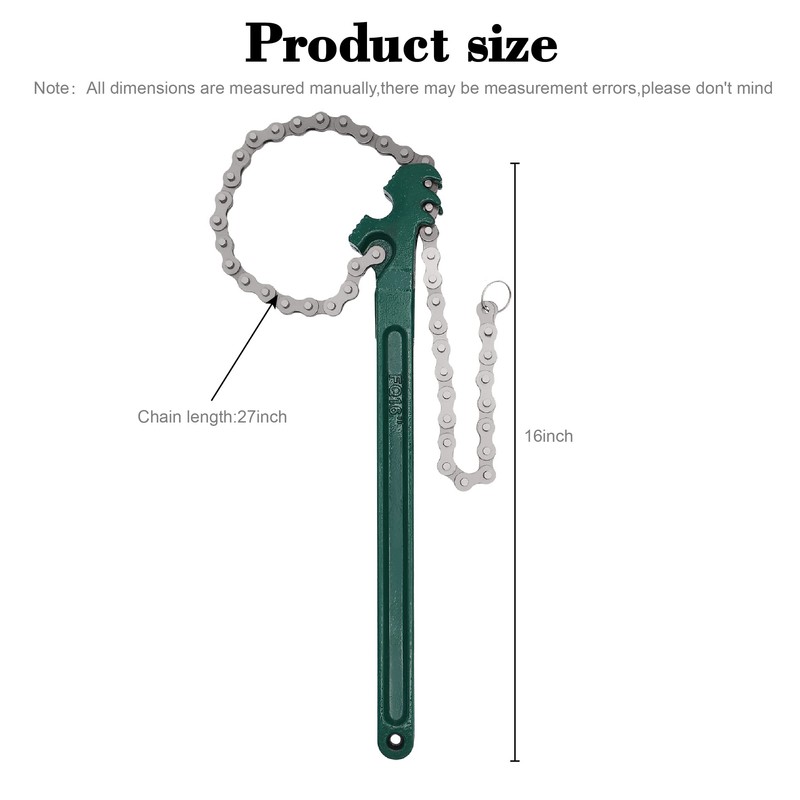 Jeemiter Heavy Duty Ratcheting Chain Wrench, 16 Inches Automotive Oil