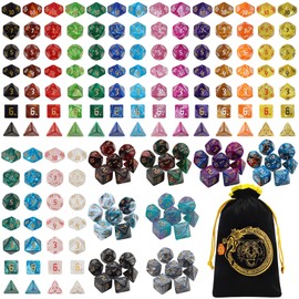 DND Dice Sets - 26 X 7 Polyhedral Dice (182pcs) with a Large Drawstring Bag Great for Dungeons and Dragons, Role Playing Table Game