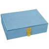 DRW Rectangular Velvet Jewellery Box Blue 28 x 20 x