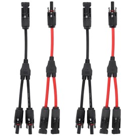 AITRIP 2 Pairs Solar Cable Y Splitter Plug Solar Solar Panel Cable Male Female MMF and FFM Connector Photovoltaic Connector