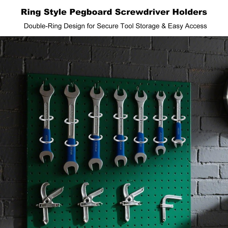 KGCGJVB 5Pcs Pegboard Screwdriver Holder Tool Organizers Double-Ring Peg Board