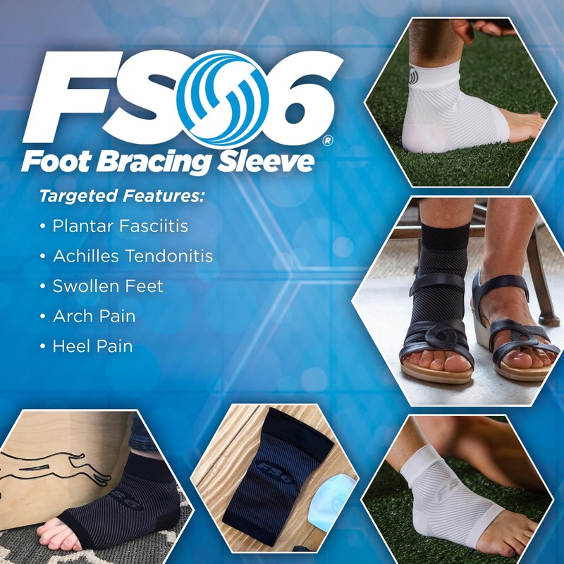 OrthoSleeve FS6 Foot Bracing (Single Sleeve) Treats Plantar Fasciitis, Achilles