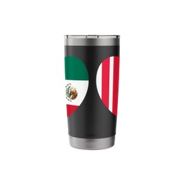 Columbia and Mexico Flags: Heart Shaped Unity Stainless Steel Insulated Tumbler