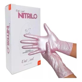Guantes De Nitrilo Metálicos Uniseal Rosa Talla Ch