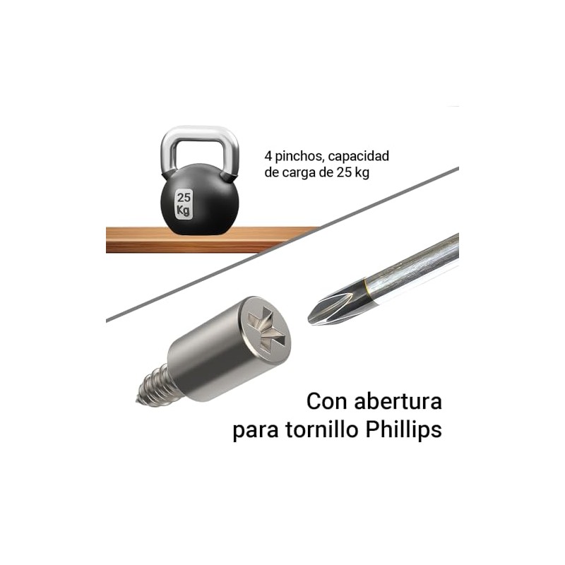 100 Clavijas de Soporte de Tornillo Autorroscantes, Jeswo Pin de