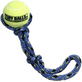 PetSport Fling Thing - Dog Tennis Ball Rope, Heavy Duty Webbing, Non-Abrasive Polyester, Certified Non-Toxic, Tennis Ball with Rope - 12 Inch