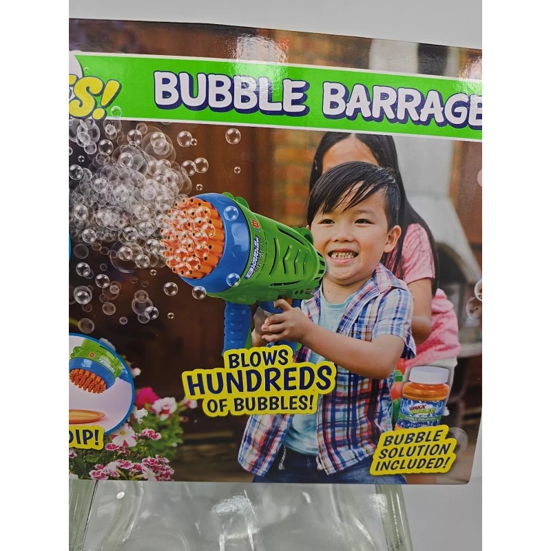 Play Day Bubble Barrage Gun Includes 4oz Solution & Drip