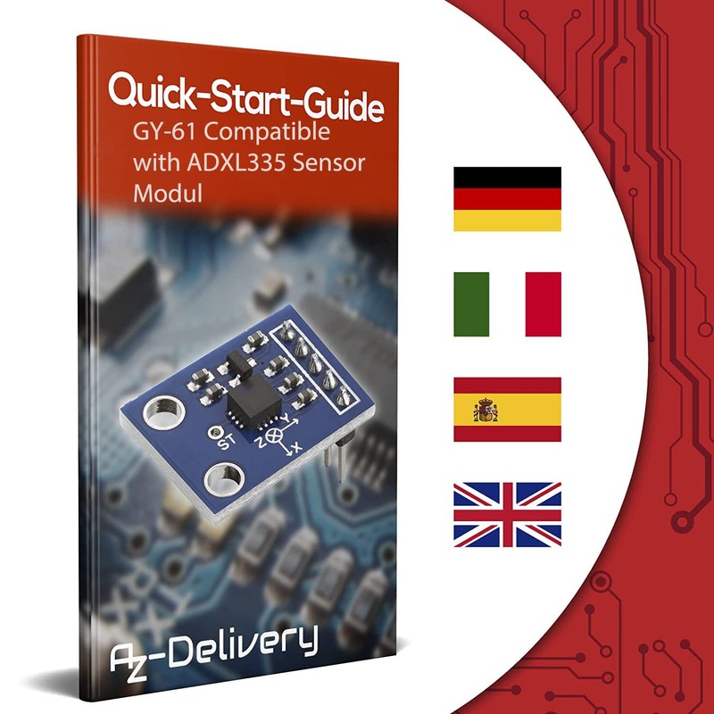 AZDelivery 5 x GY-61 Compatible with ADCL335 Accelerometer Angle Sensor