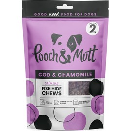 Pooch & Mutt - Calming Chew Treat, Long Lasting Fish Hide Chews for Calming, 90g (2 chews)