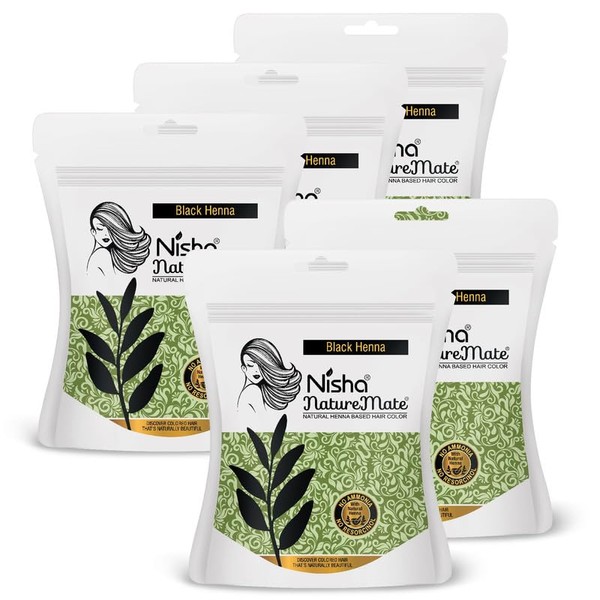 Nisha Nature Mate Henna Powder for Hair Colour, Black Henna,