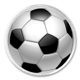 Soccer Ball - 3" Circle Sew/Iron On Patch Sports Team Player