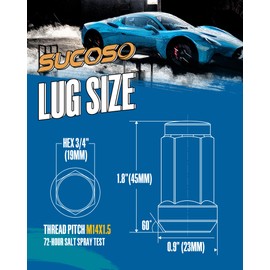 M14x1.5 Lug Nuts for Chevy Silverado Ford GMC, 24Pcs 1.8" Length 14mmx1.5 Lug Nuts for Aftermarket Wheels, 14x1.5 Wheel Nuts for Silverado 1500 Avalanche Colorado Suburban K1500 Yukon Traverse Acadia