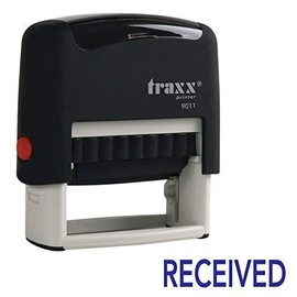 Received Rubber Stamp - Stamp Design 4U Imprint 11 38 x 14mm - Self Inking Rubber Stamp in Blue Ink