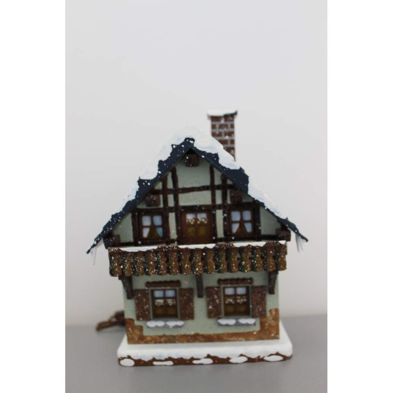 Small Figures & Ornaments Winter children House with Balcony illuminated