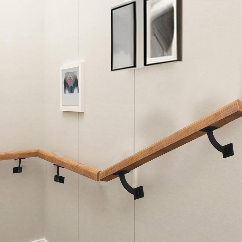 Wpbhk 6Pcs Handrail Stair Brackets, Hand Railing Brackets Stair Rail