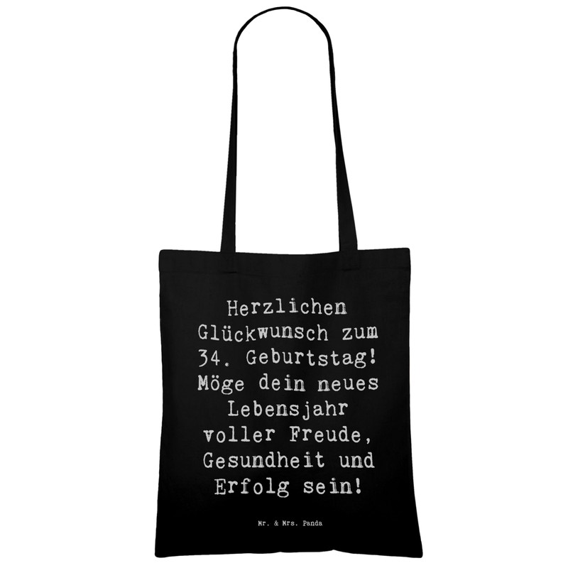 Mr. & Mrs. Panda Tragetasche Spruch 34. Geburtstag - Geschenk,