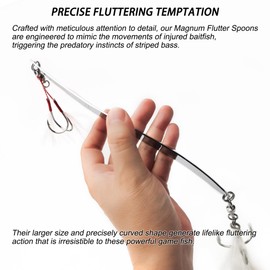 VMSIXVM Magnum Flutter Spoon Jigging Lures, 8-9 Inch Large Hard Metal Sinking Trolling Casting Striper Fishing Spoon Baits for Striped Bass, Salmon, Walleye, Saltwater, Freshwater, Deep Sea Fishing