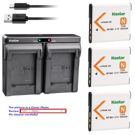 Kastar NP-BN1 BC-CSN Battery or Dual Charger for Sony Cyber-shot DSC-W560 W570 W580 TX5 - 1 Charger + 2 Batteries