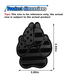 American Flag Dog Paw Car Emblem, Metal K9 Unit 3D Automotive Fenders Sticker, Vehicle Decoration Accessories for Cars Trucks SUVs (Black)