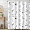 RiePoiia Grey Shower Curtain for Bathroom, Waterproof Fabric Floral Print