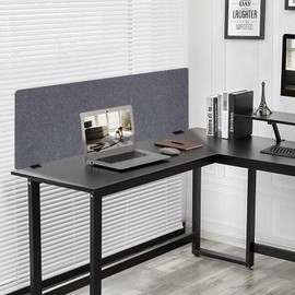 59 x 24 inch Privacy Panel,Sound Proof Desk Divider for Students,Office Partitions Absorbing Cubicle Desk Divider,Clamp-on Acoustic Partition (Grey)
