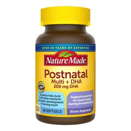 Nature Made Postnatal Multi + Dha 200 Mg 60 Softgels Sabor Sin Sabor