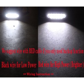 6" Oval LED Backup Reverse Fog White Light w Grommet Plug Truck Trailer Chrome Reflector STRONG LIGHT 2 Pc