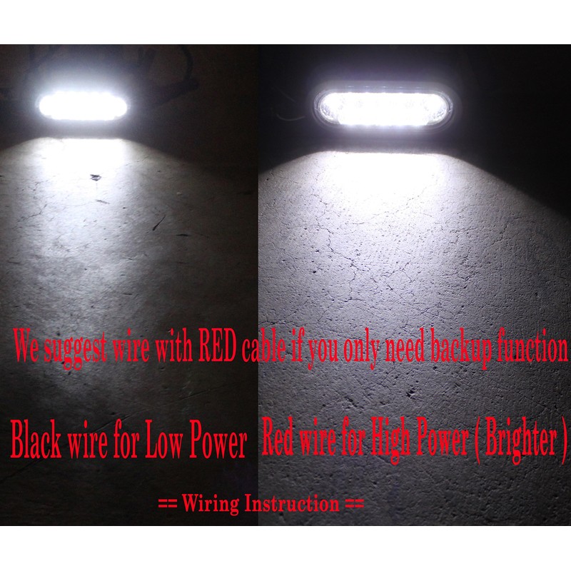 6" Oval LED Backup Reverse Fog White Light w Grommet