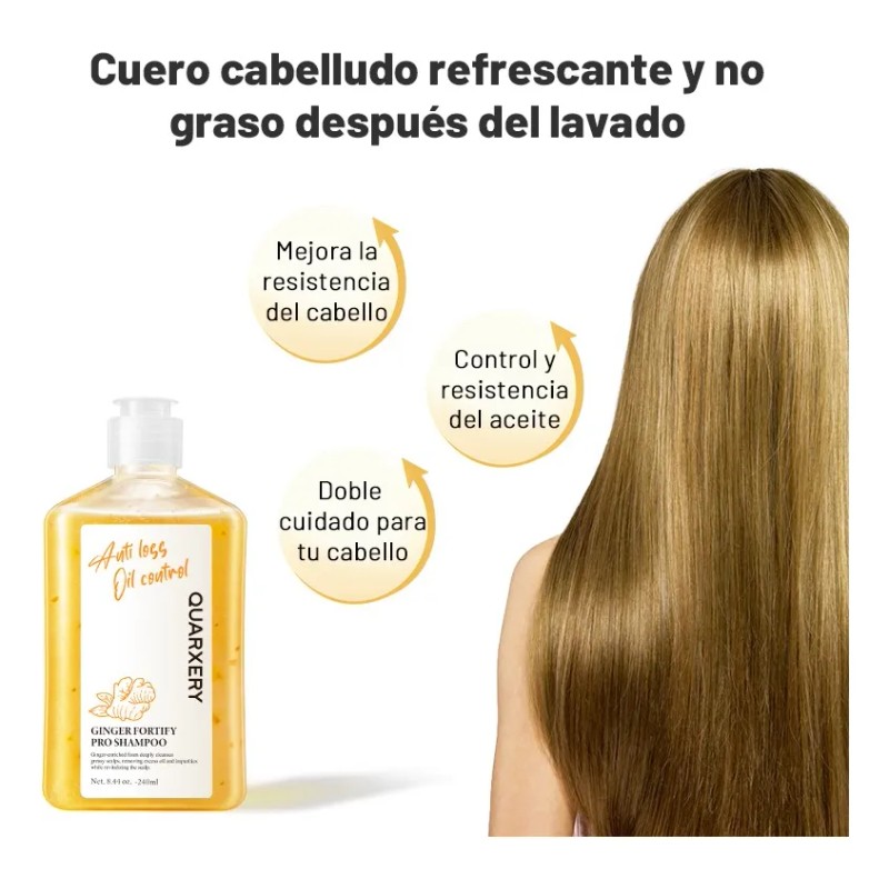 Champú Anticaída Quarxery Shampoo De Jengibre 240 Ml