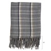 SARO LIFESTYLE Sevan Collection Plaid Design Throw Blanket, Grey