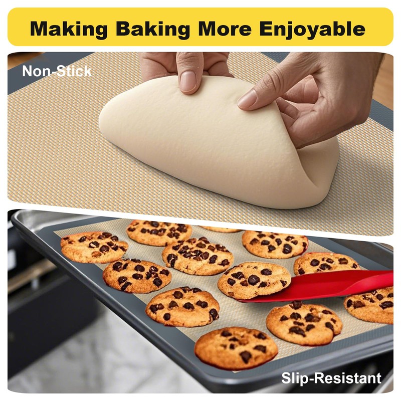 Silicone Baking Mat, 16.5" x 11.6" Silicone Cookie Sheets for