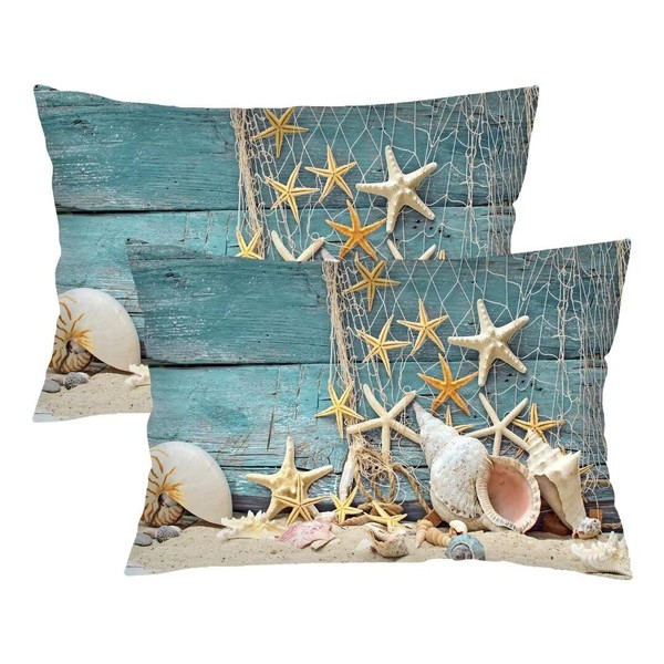 Beach Throw Pillow Cover Queen Size Set of 2 Starfish