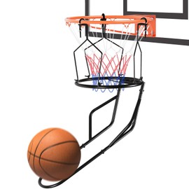 Basketball Rebounder, Sturdy Metal Basketball Return Attachment with 3 Stable Large Hooks, Heavy Duty Basketball Accessories for Boys, Ball Return Training Basketball Gear for 18" Rim Basketball Hoop